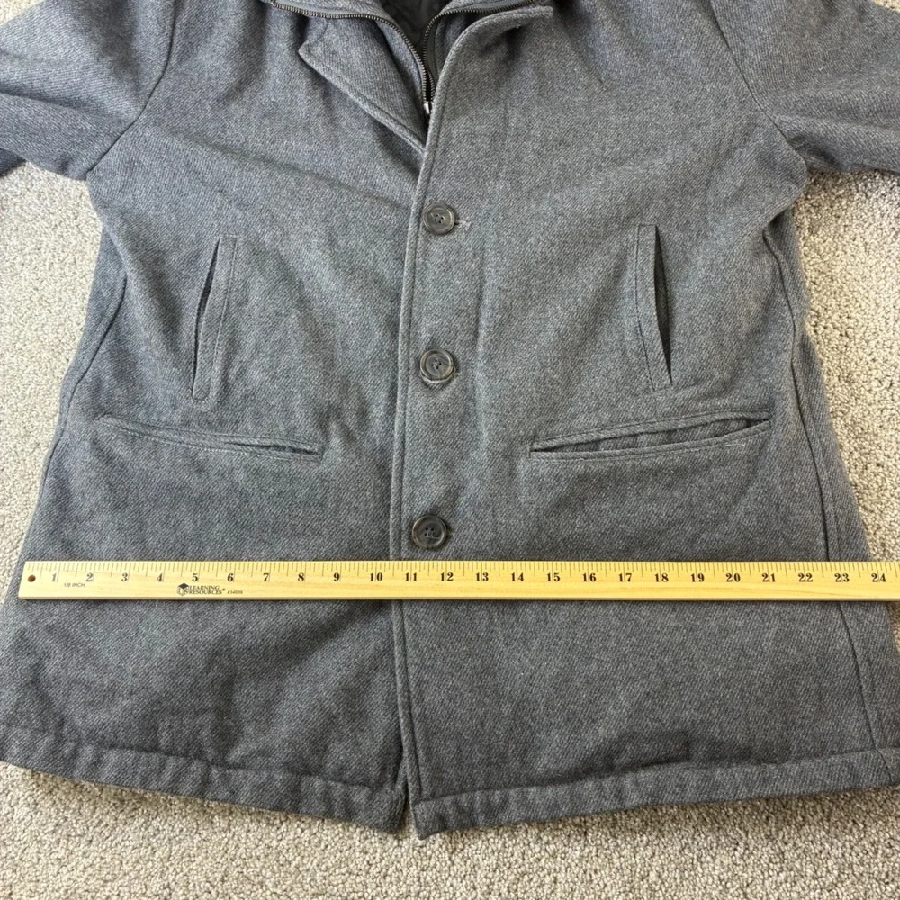 Toscano Mens Gray‎ Wool Blend Button Front Coat Jacket Overcoat Outerwear